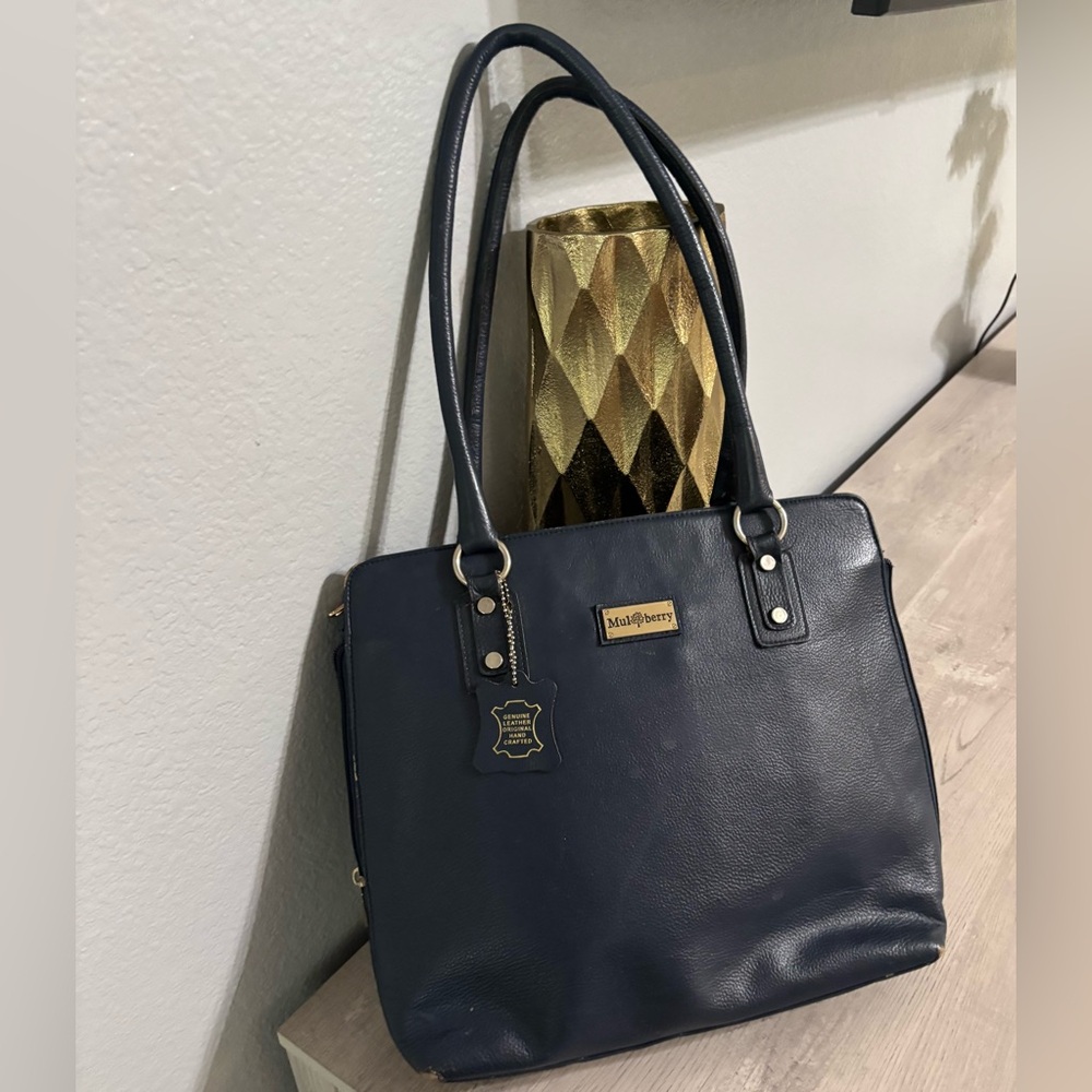 Madewell Dark Blue Leather Shoulder Bag